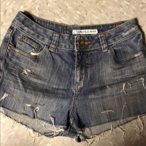 DKNY high waisted jean shorts